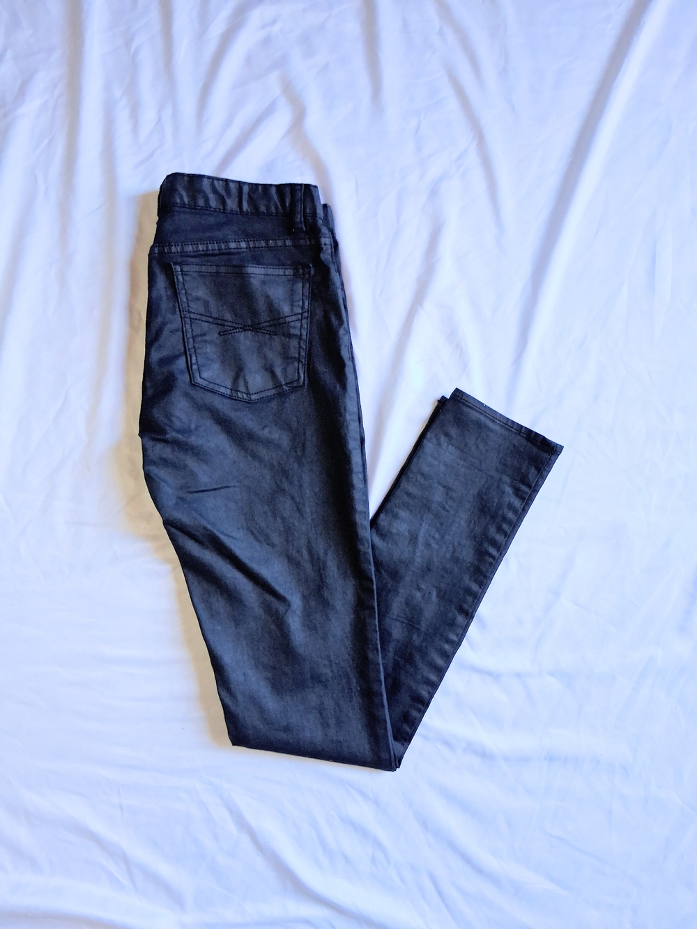 GAP Kids Skinny Jeans Black Size 16 Regular Coated Denim Edgy Chic